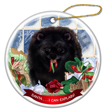 pomeranian christmas ornament