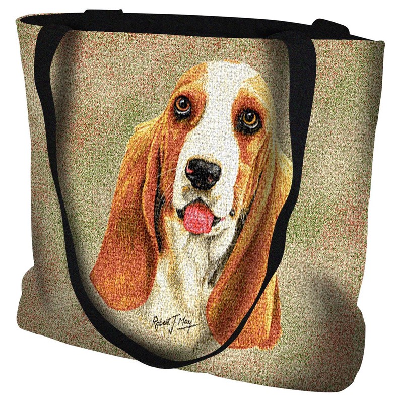 Raining Cats and Dogs Basset Hound Tapestry Tote Bag