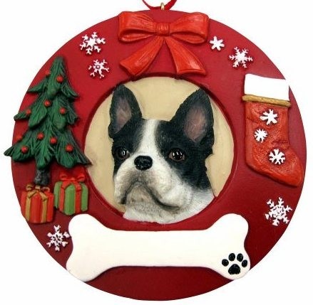 raining cats and dogs boston terrier christmas ornament that can be personalized - Boston Terrier Christmas raining cats and dogs boston terrier christmas ornament that can be personalized - Boston Terrier Christmas