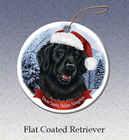 flat coated retriever christmas ornaments