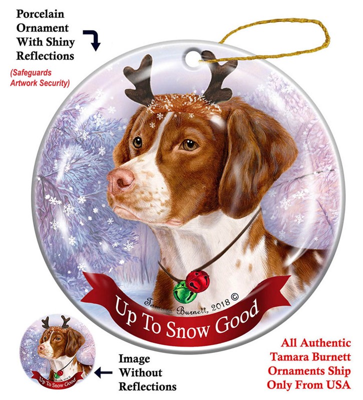 brittany dog christmas ornament