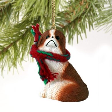Raining Cats and Dogs | Japanese Chin Christmas Ornament