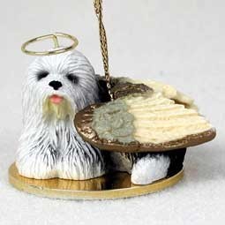 Raining Cats and Dogs | Old English Sheepdog Angel Ornament
