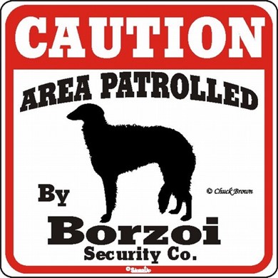 Raining Cats and Dogs | Borzoi Caution Sign, the Perfect Dog Warning Sign