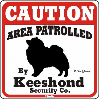 Raining Cats and Dogs | Keeshond Caution Sign