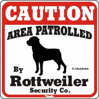 Raining Cats and Dogs | Rottweiler Caution Sign