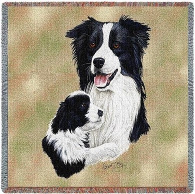 Raining Cats and Dogs | Border Collie and Pup Throw