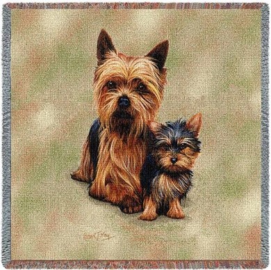 Raining Cats and Dogs |Yorkie and Pup Throw