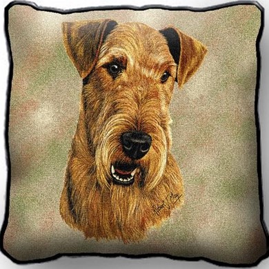 Raining Cats and Dogs | Airedale Tapestry Pillow Cover, Made in the USA