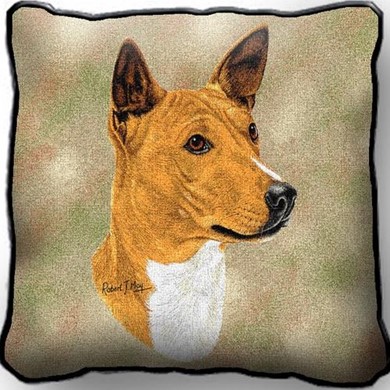 Raining Cats and Dogs | Basenji Tapestry Pillow Cover, Made in the USA