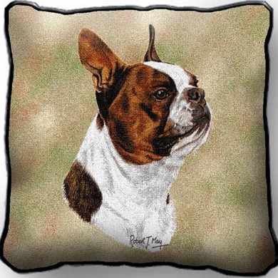 Raining Cats and Dogs | Boston Terrier Tapestry Pillow Cover, Made in the USA