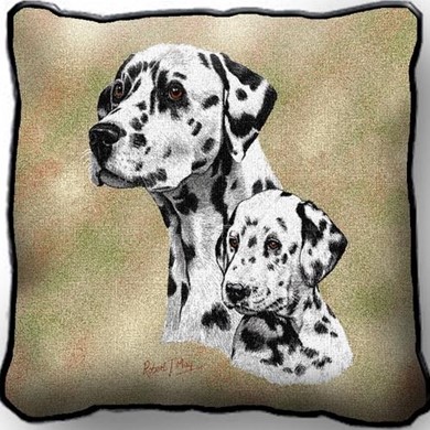 Raining Cats and Dogs | Dalmatian and Pup Tapestry Pillow, Made in the USA