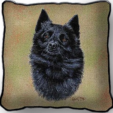 Raining Cats and Dogs | Schipperke Tapestry Pillow, Made in the USA