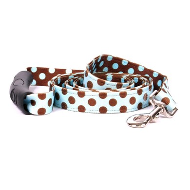 Raining Cats and Dogs | Uptown Blue and Brown Polka Leash