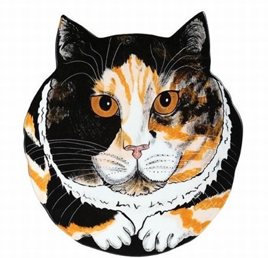 Raining Cats and Dogs | Calico Cat Decorator Plate, Rescue Me Now