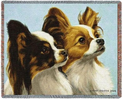 Raining Cats and Dogs | Papillon Throw Blanket, Made in the USA