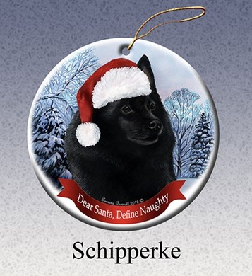 Raining Cats and Dogs | Schipperke Dear Santa Dog Christmas Ornament