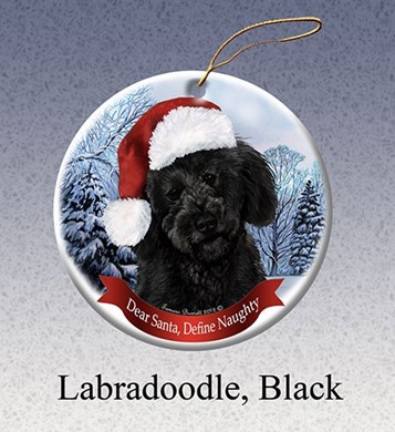 Raining Cats and Dogs | Labradoodle  Dear Santa Dog Christmas Ornament