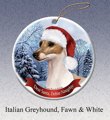 Raining Cats and Dogs | Italian Greyhound Dear Santa Dog Christmas Ornament