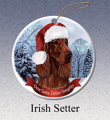 Raining Cats and Dogs | Irish Setter Dear Santa Dog Christmas Ornament