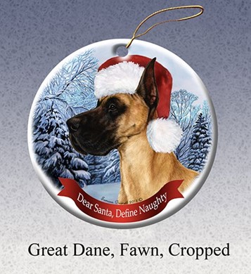 Raining Cats and Dogs | Great Dane Dear Santa Dog Christmas Ornament