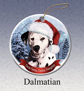 Raining Cats and Dogs | Dalmatian Dear Santa Dog Christmas Ornament