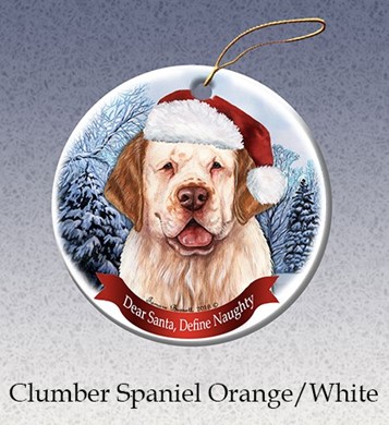 Raining Cats and Dogs | Clumber Spaniel Dear Santa Dog Christmas Ornament