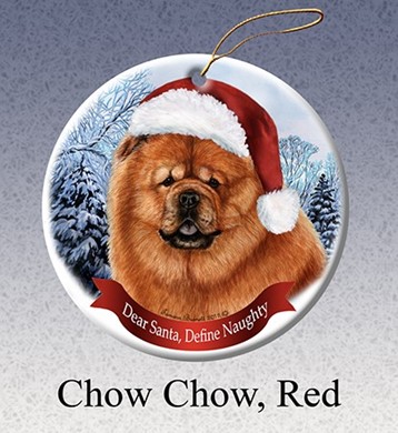 Raining Cats and Dogs | Chow Chow Dear Santa Dog Christmas Ornament