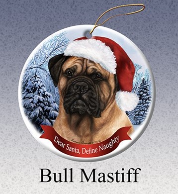 Raining Cats and Dogs | Bullmastiff Dear Santa Dog Christmas Ornament