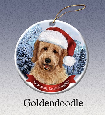 Raining Cats and Dogs | Goldendoodle Dear Santa Dog Christmas Ornament