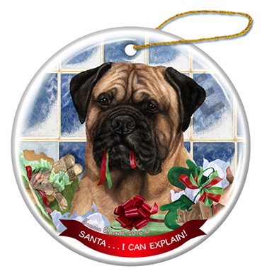 Raining Cats and Dogs | Bullmastiff Santa I Can Explain Dog Christmas Ornament