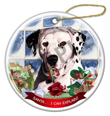 Raining Cats and Dogs | Dalmatian Santa I Can Explain Dog Christmas Ornament