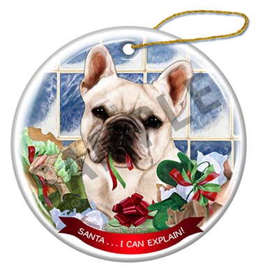 Raining Cats and Dogs |Santa I Can Explain French Bulldog Christmas Ornament
