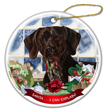 Raining Cats and Dogs | Santa I Can Explain German Shorthaired Pointer Dog Christmas Ornament
