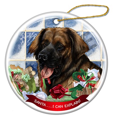 Raining Cats and Dogs | Santa I Can Explain Leonberger Dog Christmas Ornament