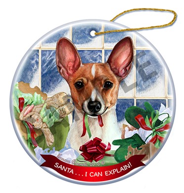 Raining Cats and Dogs | Toy Fox Terrier Santa I Can Explain Dog Christmas Ornament