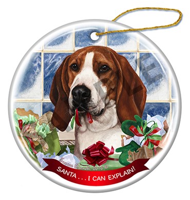 Raining Cats and Dogs | Treeing Walker Coonhound Santa I Can Explain Dog Christmas Ornament