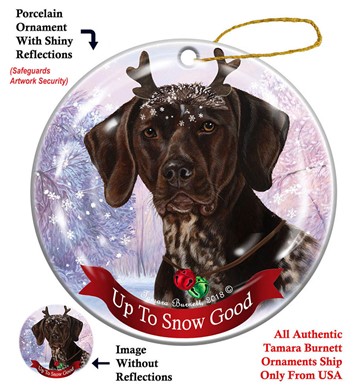Raining Cats and Dogs | German Shepherd Up to Snow Good Dog Christmas Ornament