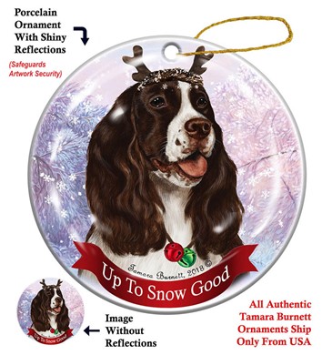 Raining Cats and Dogs | Springer Spaniel Up to Snow Good Christmas Ornament