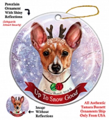 Raining Cats and Dogs | Toy Fox Terrier Up to Snow Good Christmas Ornament