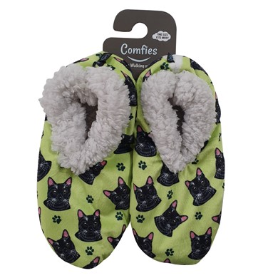 Raining Cats and Dogs | Black Cat Comfies Print Slippers