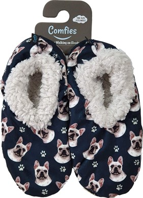Raining Cats and Dogs | French Bulldog Comfies Dog Print Slippers