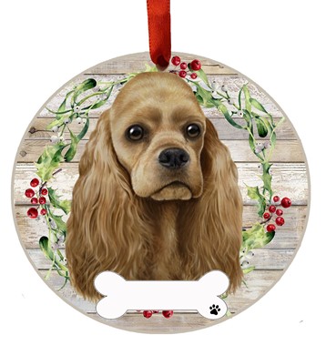 Raining Cats and Dogs |Cocker Spaniel Dog Wreath Dog Breed Christmas Ornament