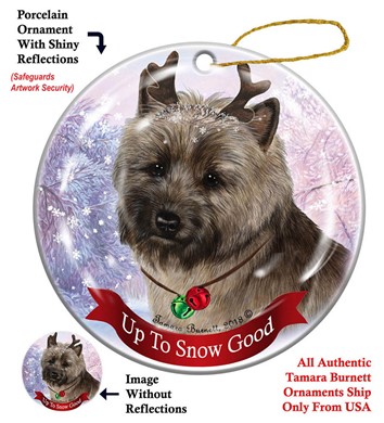 Raining Cats and Dogs | Cairn Terrier Up to Snow Good Dog Christmas Ornament