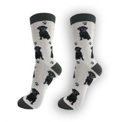 Raining Cats and Dogs | Pug Black Happy Tails Socks