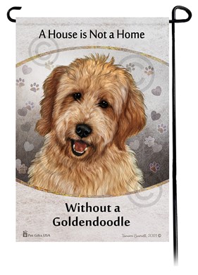 Raining Cats and Dogs | Goldendoodle House is Not a Home Garden Flag