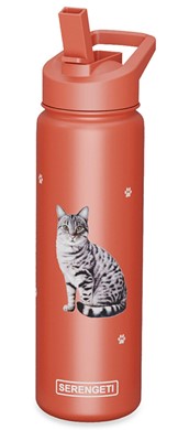Raining Cats and Dogs |Silver Tabby Cat Serengeti Insulated Water Bottle