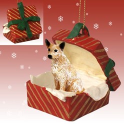 Australian Cattle Dog Red Gift Box Christmas Ornament
