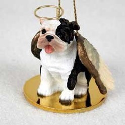 Bulldog Angel Ornament - click for more breed colors