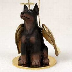 Doberman Dog Angel Ornament